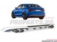 S3 sport diffuser with S3 exhaust tips for Audi A3 Sedan 12-17