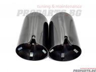 Chromed black exhaust tip angle cut with billet type