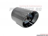 Chromed black exhaust tip angle cut with billet type