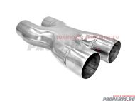 Stainless steel X pipe exhaust connector 63 mm / 2.5 inch
