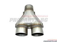 Stainless steel Y pipe exhaust connector 63 mm / 2.5 inch