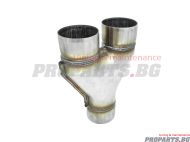 Stainless steel Y pipe exhaust connector 63 mm / 2.5 inch