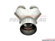 Stainless steel Y pipe exhaust connector 76 mm / 3 inch