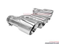 Dual Chromed Exhaust tip  63 mm inlet / 2 x 98 outlet