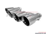 Dual Black Chromed Exhaust tip  63 mm inlet / 2 x 98 outlet