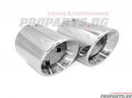 Chrome exhaust tip angle cut with billet type